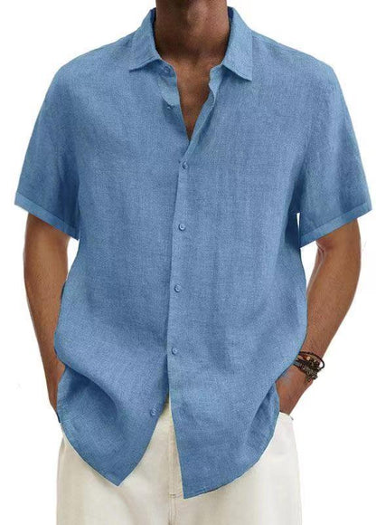 Casual overhemd voor heren Japanse stijl korte mouwen zomer