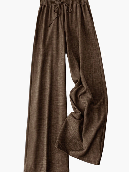 Pantalon large femme style décontracté à taille élastique – Idéal printemps et été