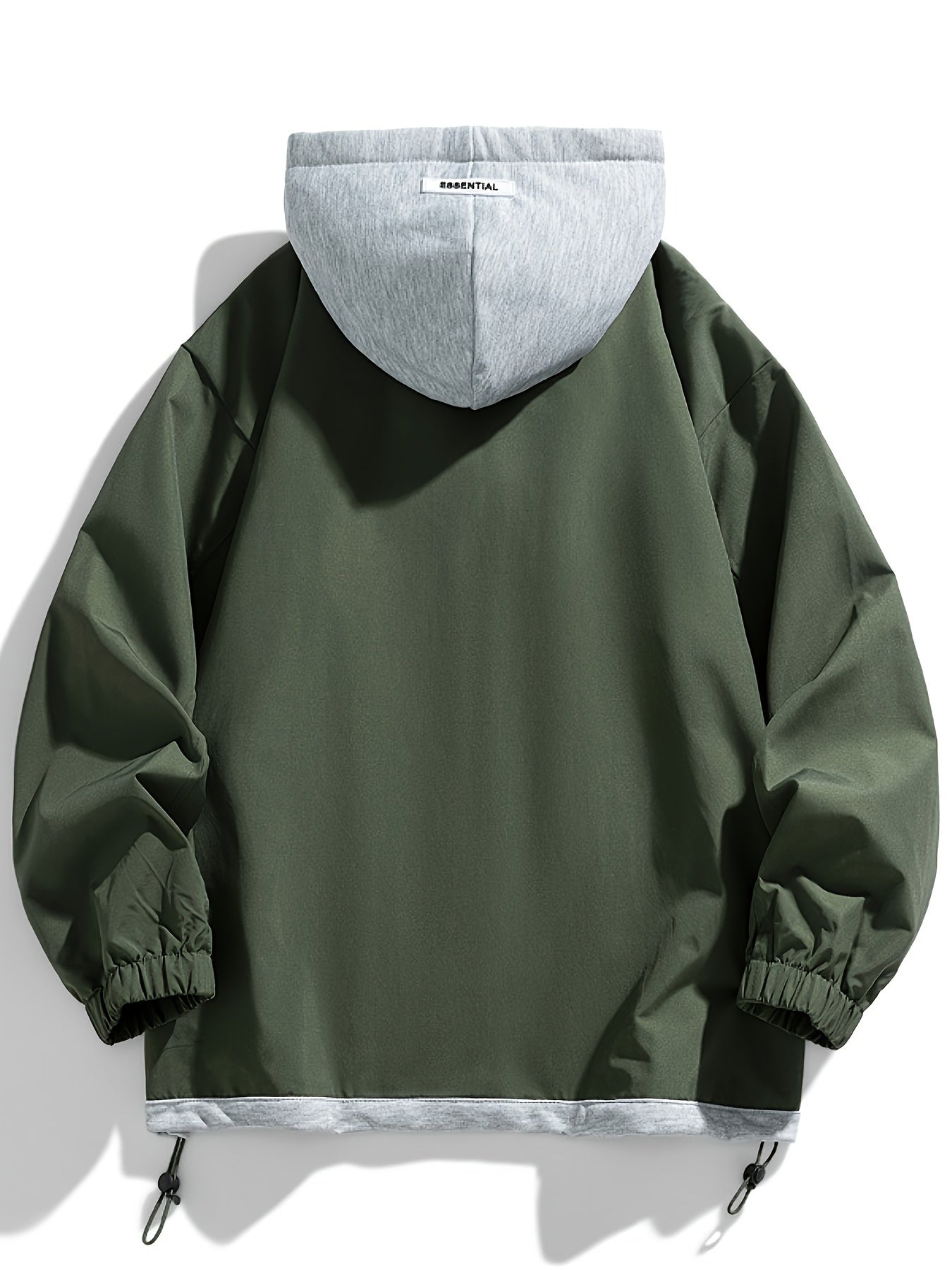Veste Homme Coupe-Vent avec Capuche Intégrée Amovible Style Décontracté Noir Marron