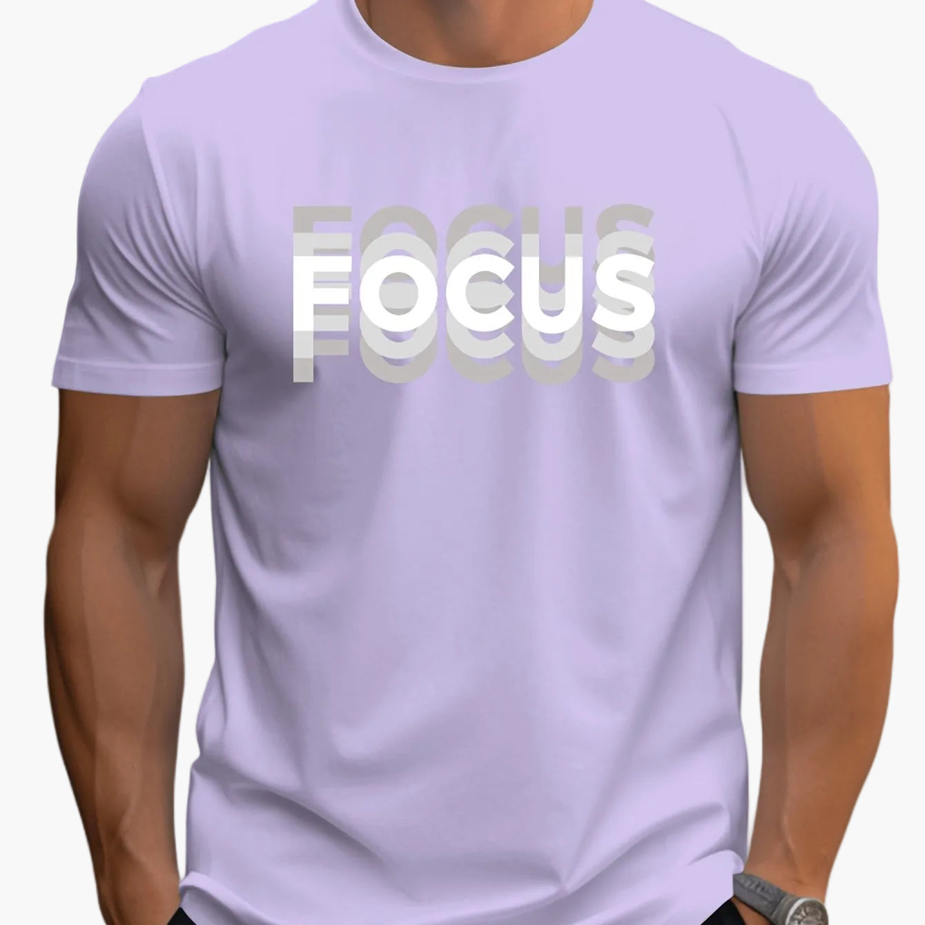T-shirt Uomo Stile Moderno con Motivo "FOCUS" – Look Urbano e Ispirante