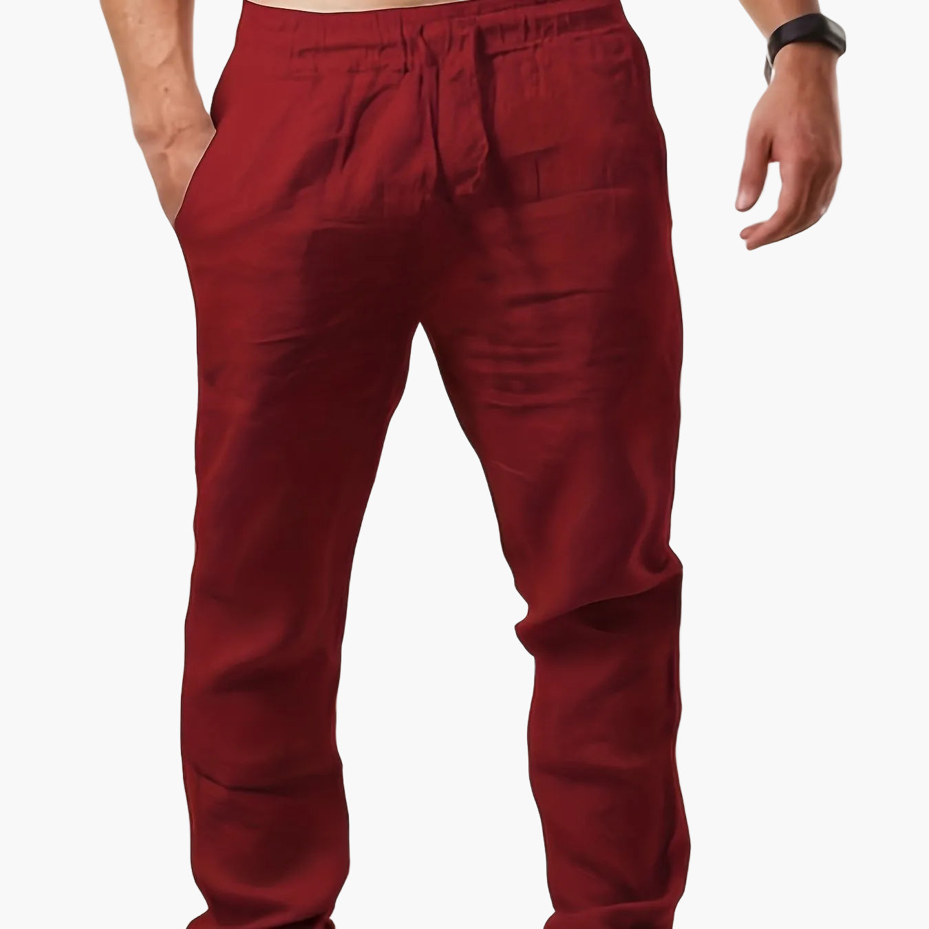 Pantalon décontracté homme style jogging à jambes droites pour l'été