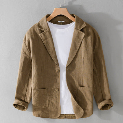 James – Chaqueta de Traje Casual de Manga Corta a Rayas