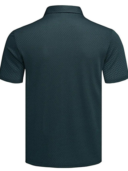 Elegantes Herren-Poloshirt im italienischen Stil mit geometrischem Muster für einen casual-chicen Look  