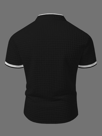 Polo casual para hombre con cuello Henley estilo chic para salidas y uso diario