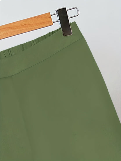 Ensemble Décontracté Femme Tunique Sans Manches et Pantalon Large Style Moderne