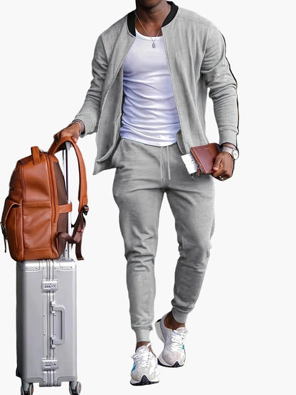 Ensemble Survêtement Homme Style Sport Moderne Polyvalent Idéal Voyage et Quotidien