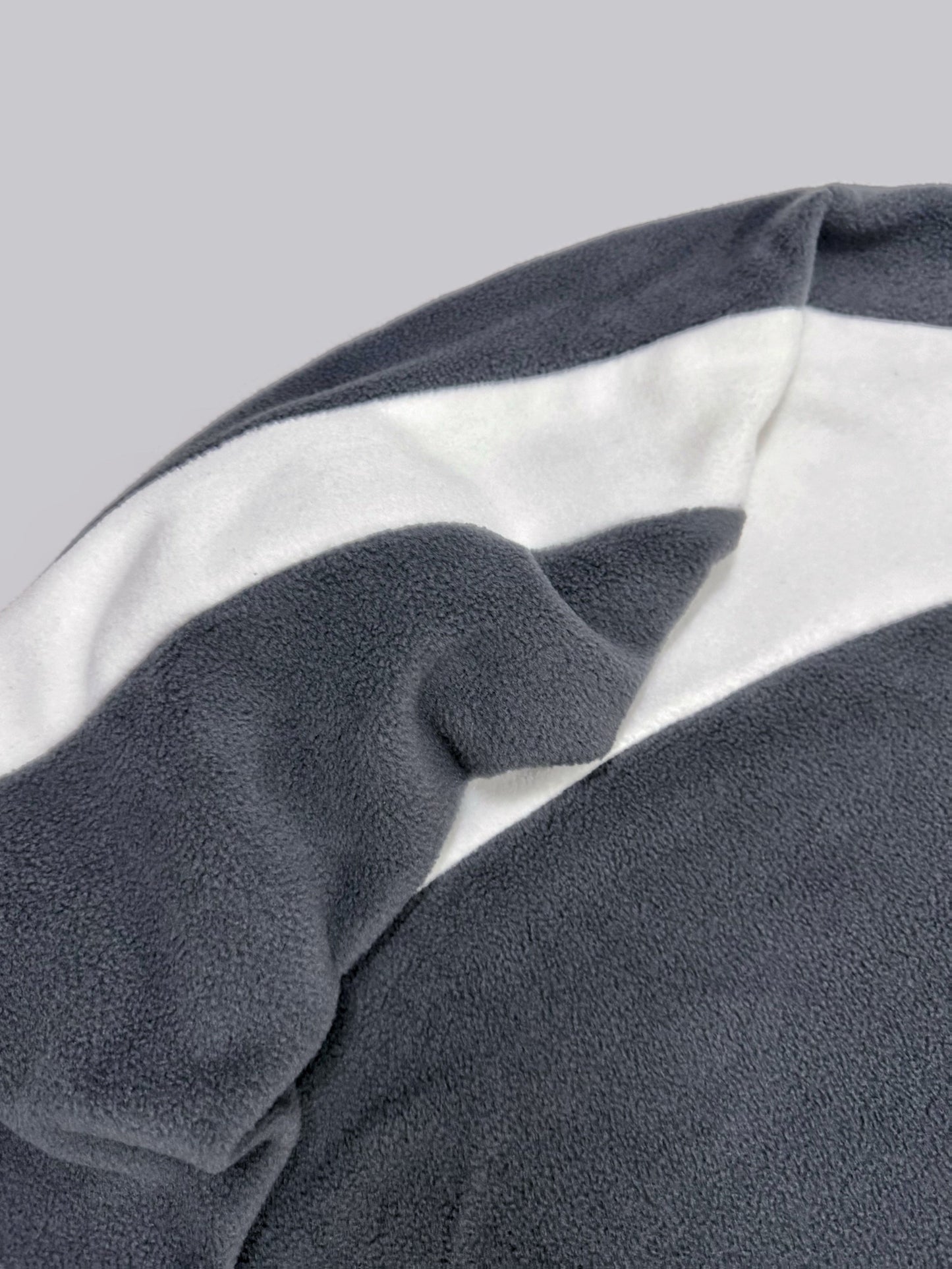 Sweat à Capuche Homme Bicolore Gris Anthracite Blanc Col Roulé Sportif Décontracté