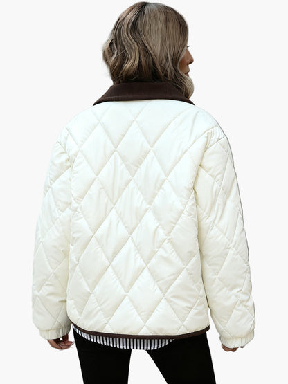 Gesteppte Damenjacke im Vintage-Stil, ideal für Herbst und Winter