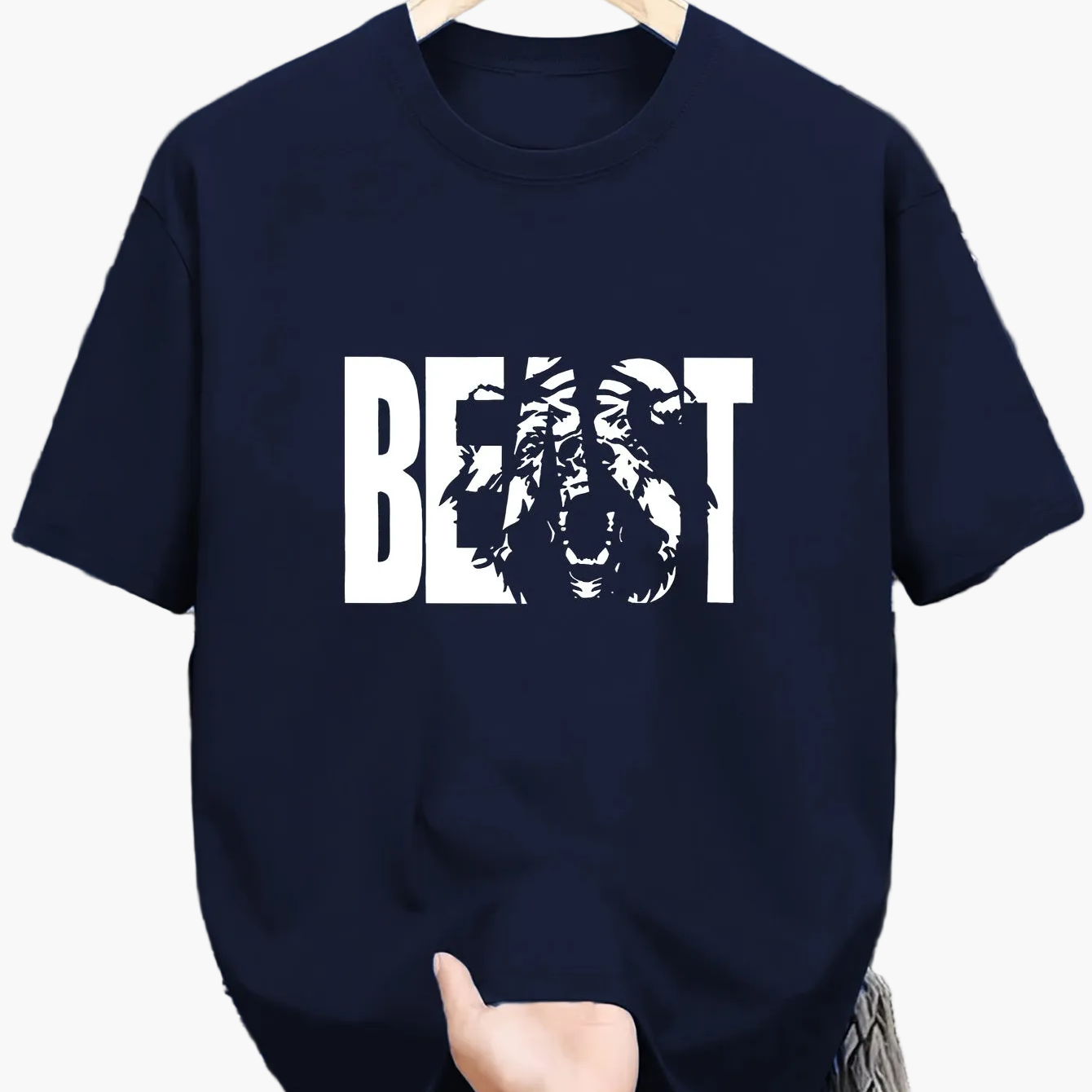 T-shirt grande taille homme style urbain imprimé BEAST – Mode streetwear décontractée