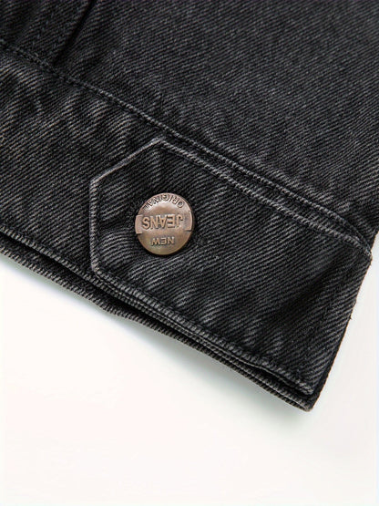 Gilet sans manches homme en jean délavé noir avec effet vieilli