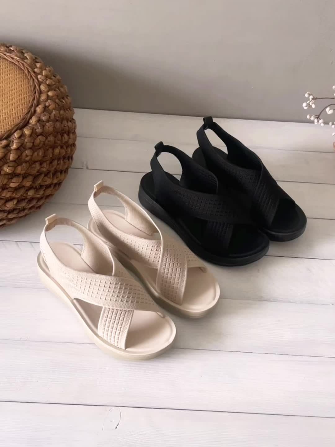 Sandales à bride arrière pour femme, style croisé moderne, confort quotidien