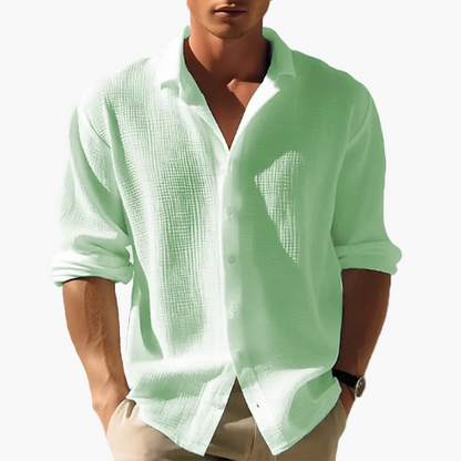 Chemise décontractée homme à manches longues style estival pour tenues urbaines et vacances