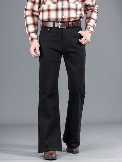 Jean Bootcut Homme Noir Coupe Évasée