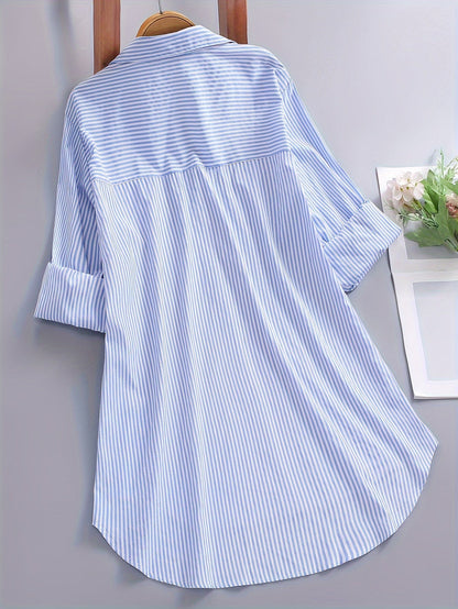 Loose striped shirt for women – Casual style for office or leisure