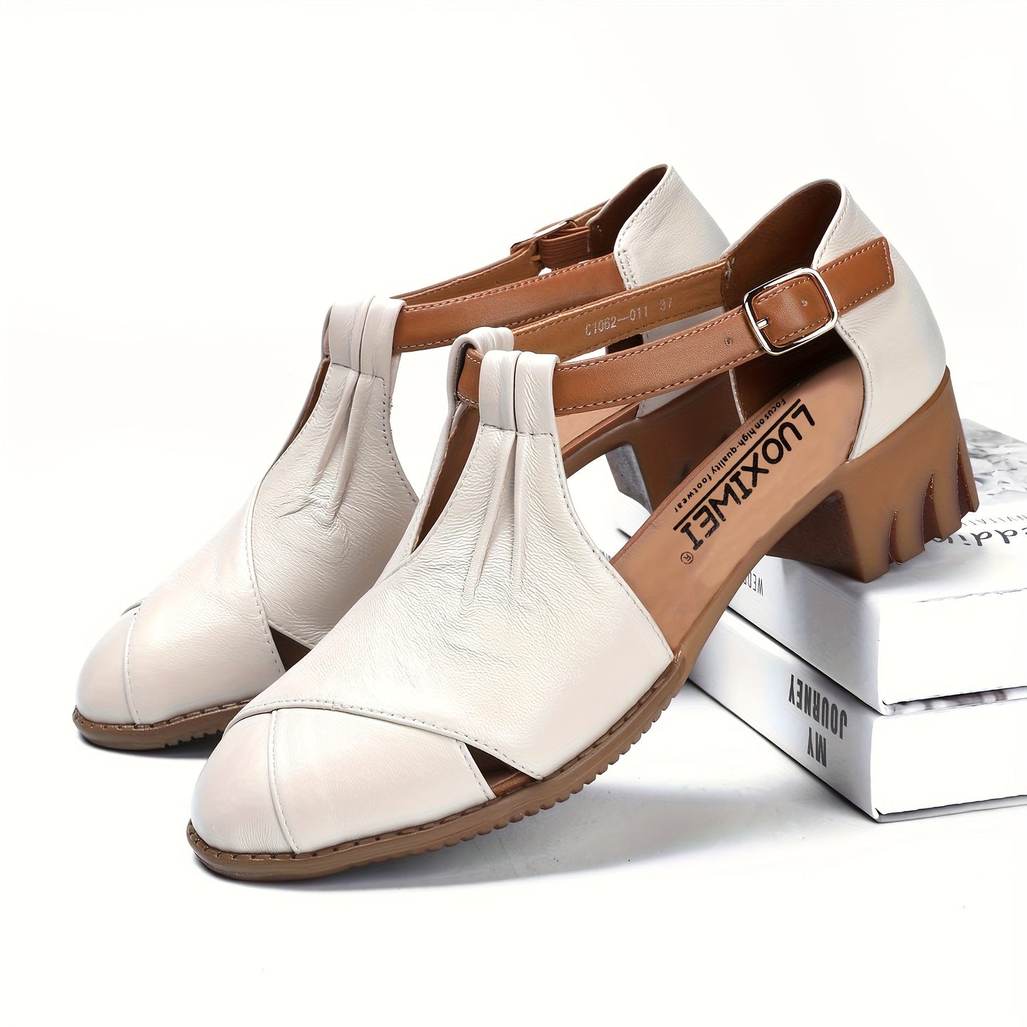 Chaussures à talon compensé pour femme style rétro confortable pour la marche et le quotidien