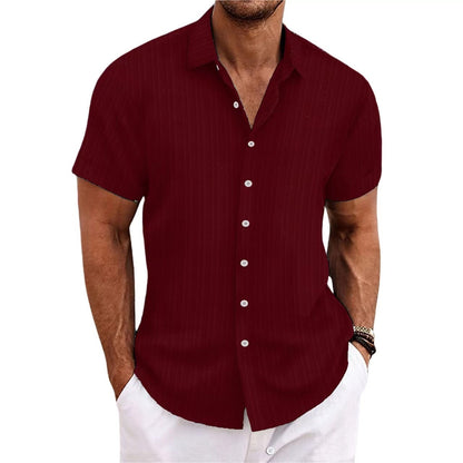 Chemise décontractée à rayures pour homme – Style estival chic, idéale pour la plage ou la ville