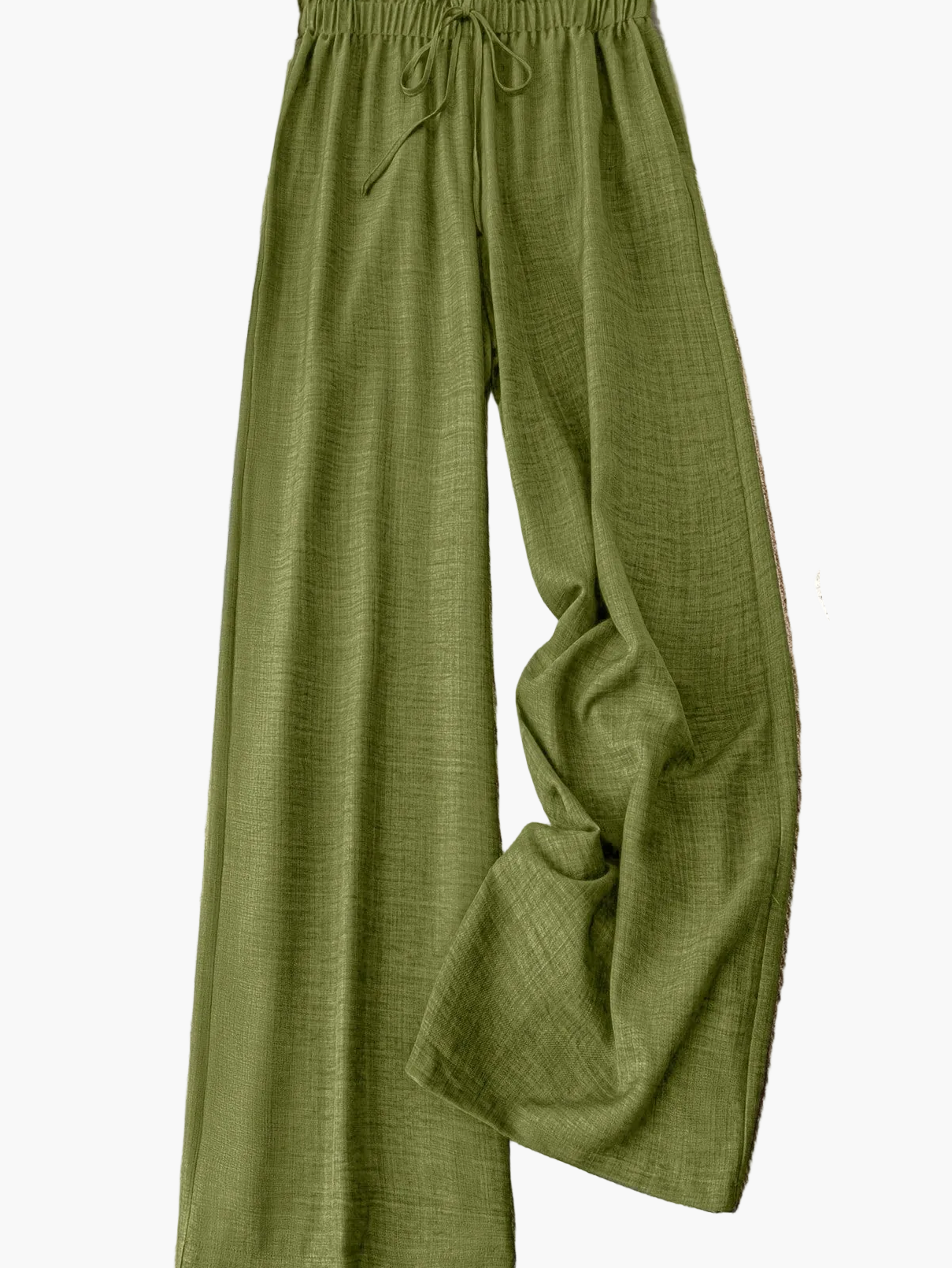 Pantalon large femme style décontracté à taille élastique – Idéal printemps et été
