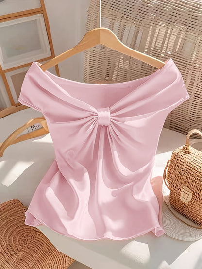 Elegant Women's Blouse Off-Shoulder Romantic Style for Evening and Outings