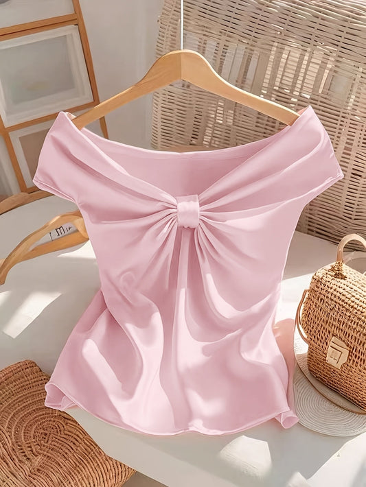 Elegant Women's Blouse Off-Shoulder Romantic Style for Evening and Outings