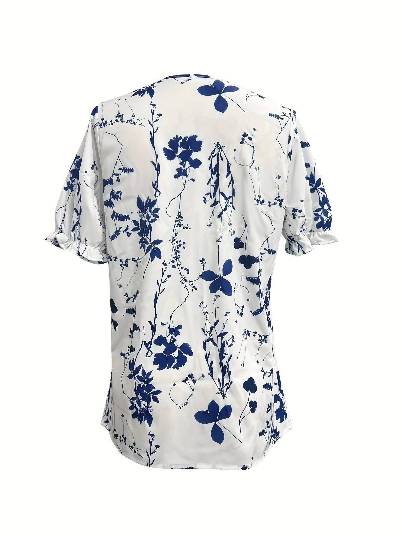 Women's Bohemian Chic Blouse with Floral Print and Lace – Perfect for Spring and Summer