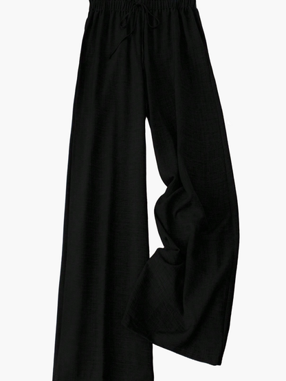 Pantalon large femme style décontracté à taille élastique – Idéal printemps et été