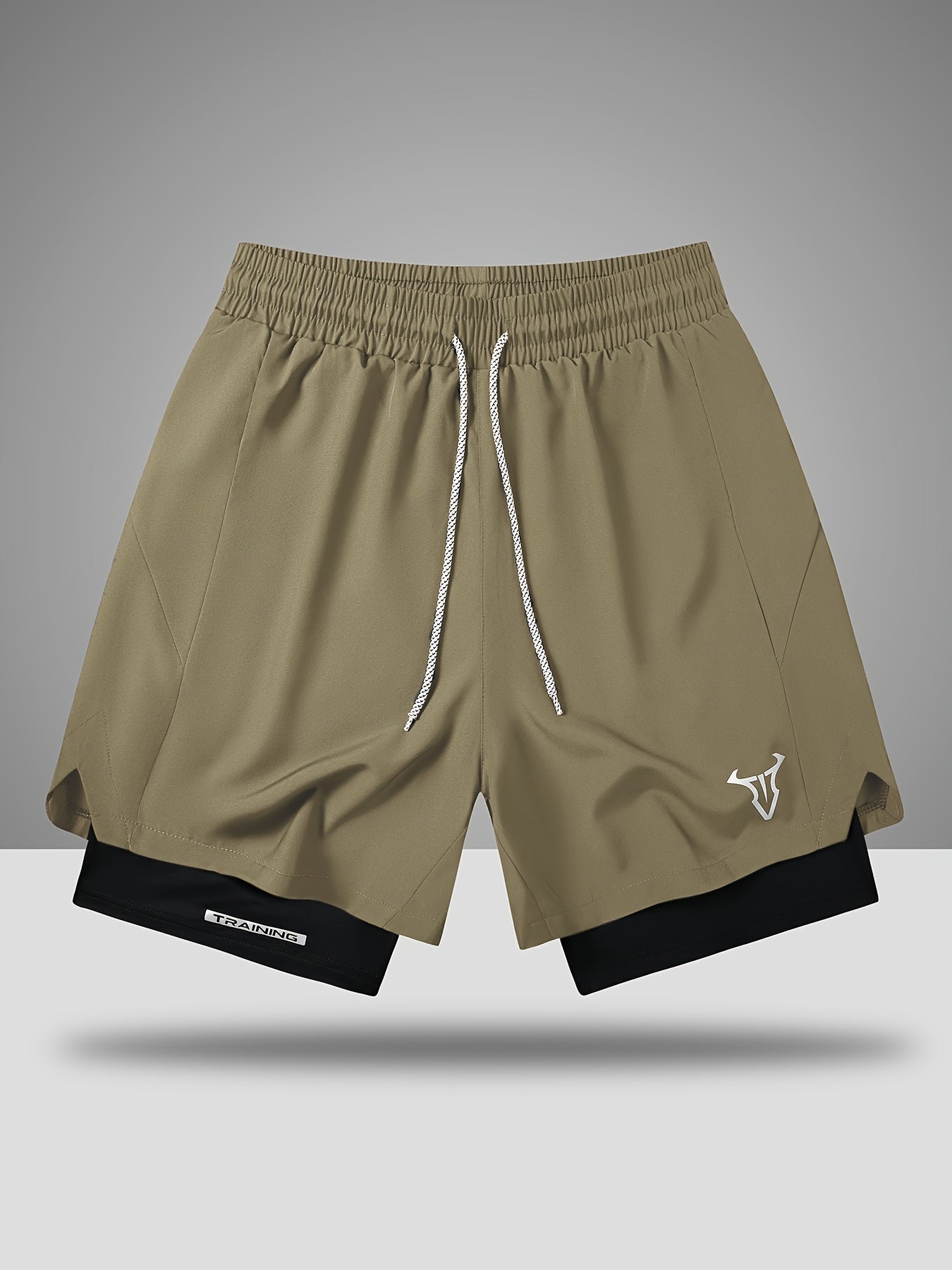 Short de sport homme entraînement double couche style moderne pour fitness et course à pied