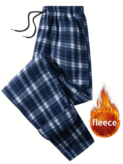Pantalon de détente à carreaux doux pour homme avec cordon de serrage