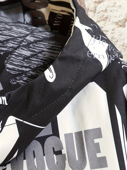 Blouson à Capuche Imprimé Graffiti Homme - Rouge, Noir et Blanc