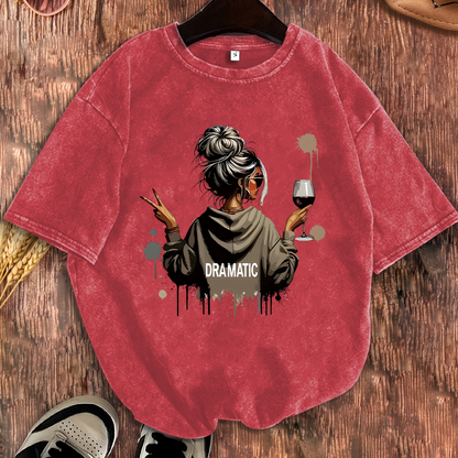 T-shirt Femme Style Décontracté Motif Dramatique avec Illustration Moderne