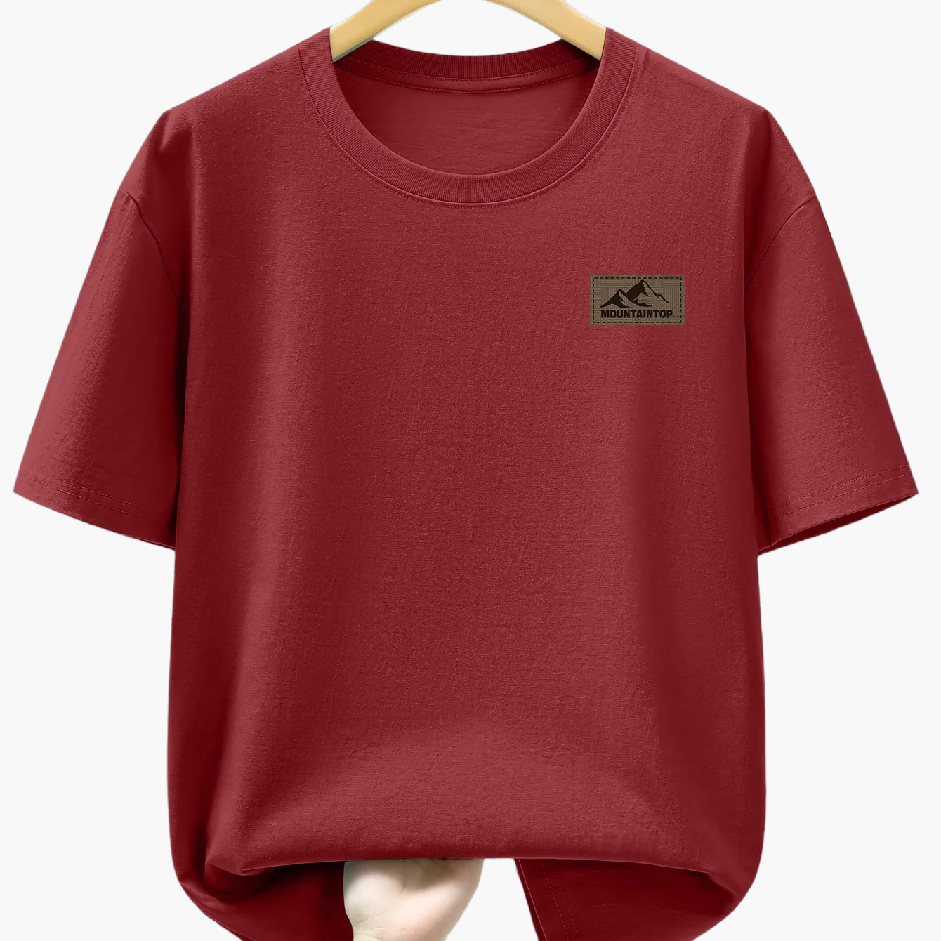T-shirt casual męski w sportowym stylu z nadrukiem gór – Idealny na wypoczynek i weekend