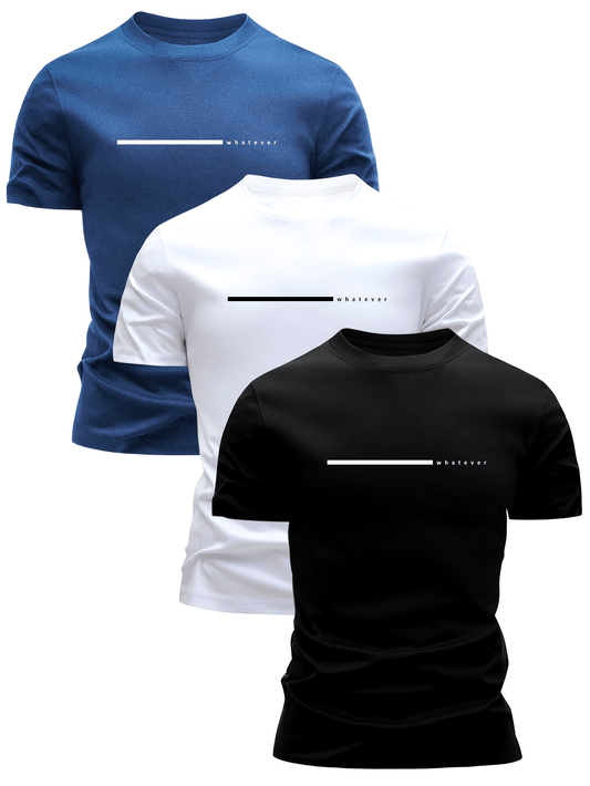 T-shirt homme style décontracté « whatever » imprimé moderne pour tous les jours