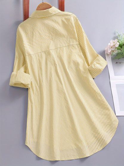 Loose striped shirt for women – Casual style for office or leisure