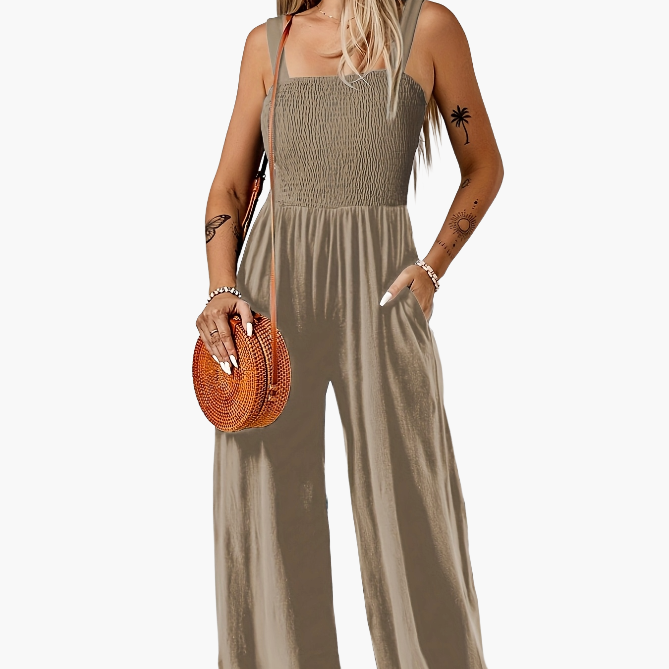 Combinaison élégante à jambes larges pour femme – Style décontracté chic printemps/été