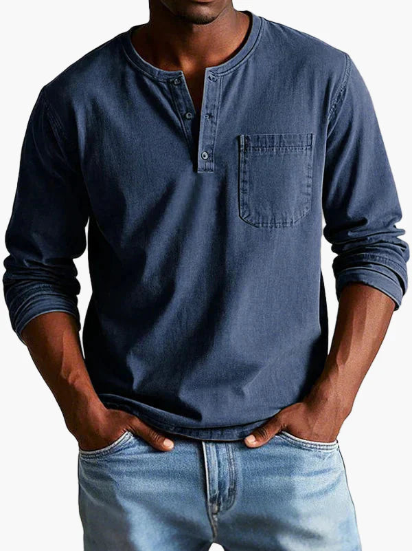 Herren-Henley-Hemd mit langen Ärmeln – Lässiger und eleganter Stil für alle Gelegenheiten