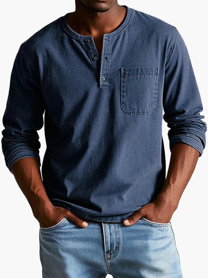 Herren-Henley-Hemd mit langen Ärmeln – Lässiger und eleganter Stil für alle Gelegenheiten