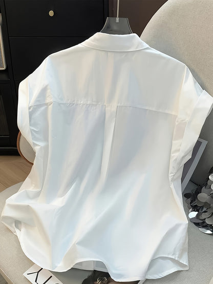 Chemisier sans manches pour femme coupe décontractée style bureau chic