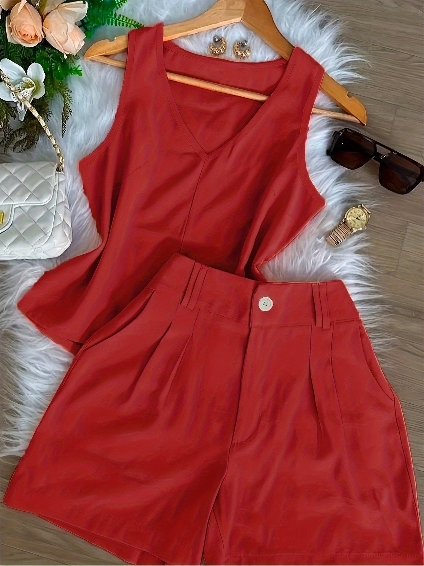 Ensemble Débardeur et Short Femme Style Décontracté Chic Été