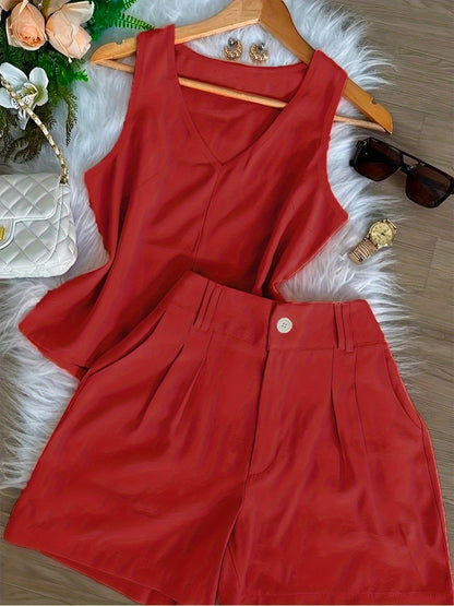 Ensemble Débardeur et Short Femme Style Décontracté Chic Été