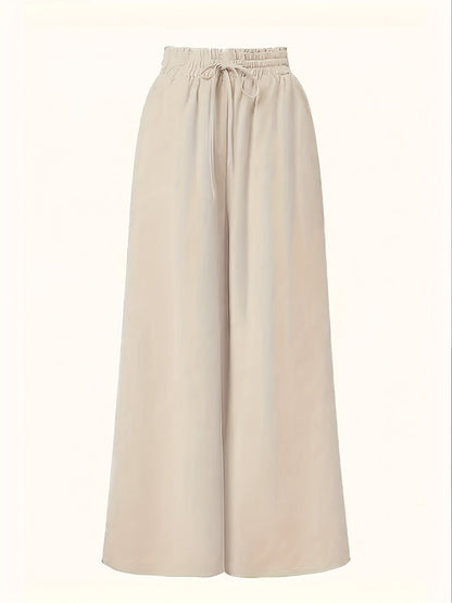 Pantalon Palazzo Large Femme Style Élégant Taille Haute avec Ceinture, Mode Décontractée et Sophistiquée