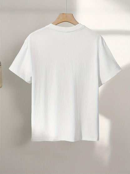 T-shirt Femme Style Art Moderne Visage Abstrait – Casual et Tendance