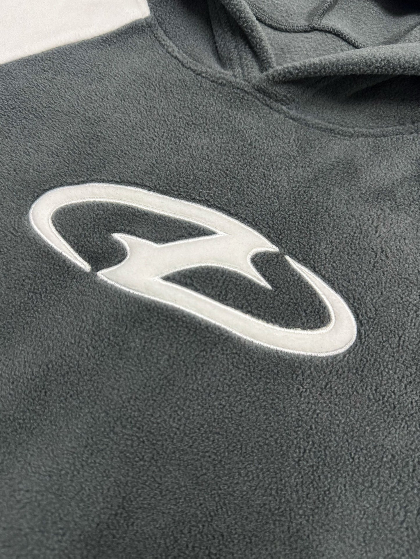 Sweat à Capuche Homme Bicolore Gris Anthracite Blanc Col Roulé Sportif Décontracté