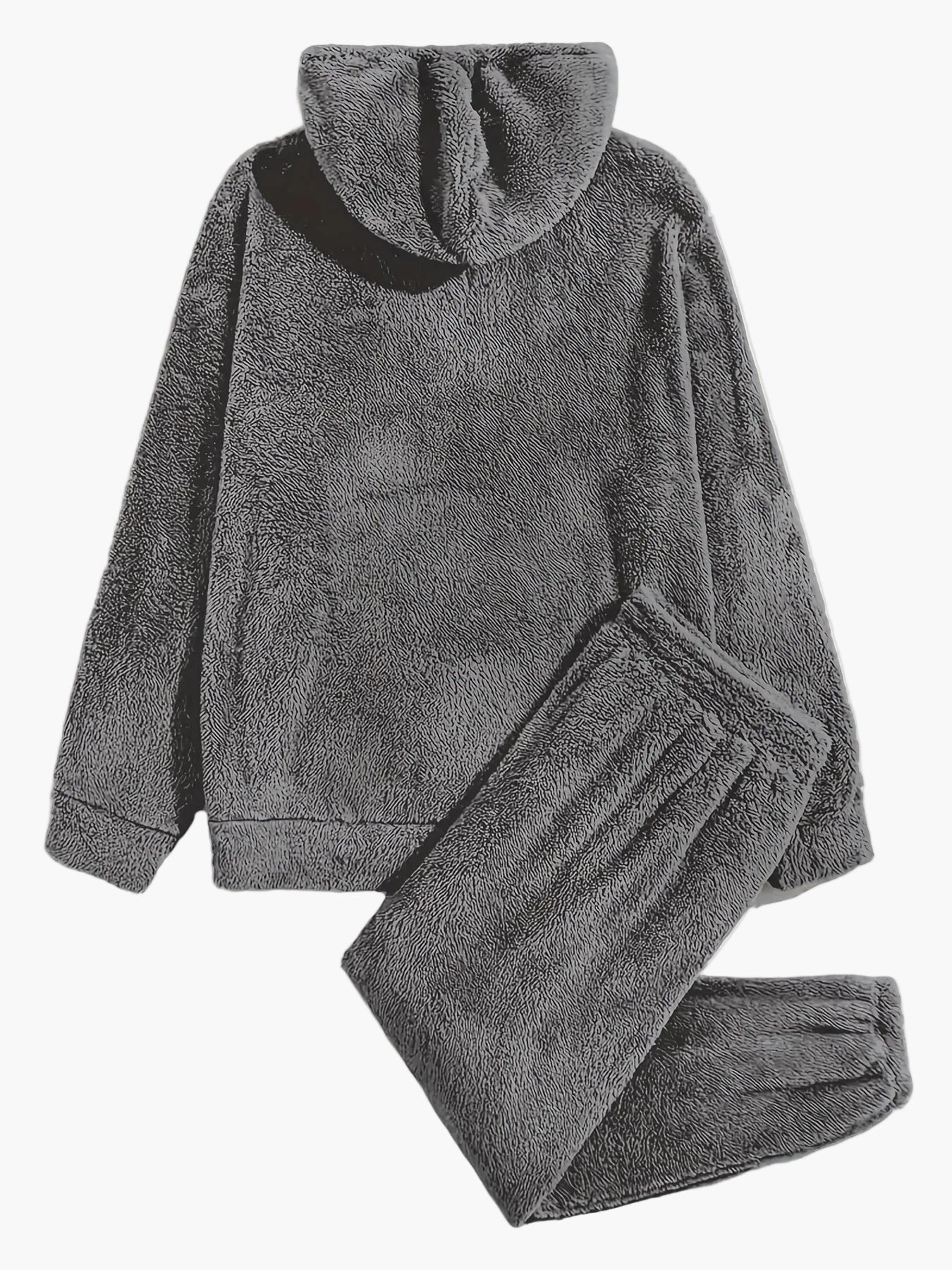 Męski dres casual z kapturem w stylu polarowym na jesień i zimę