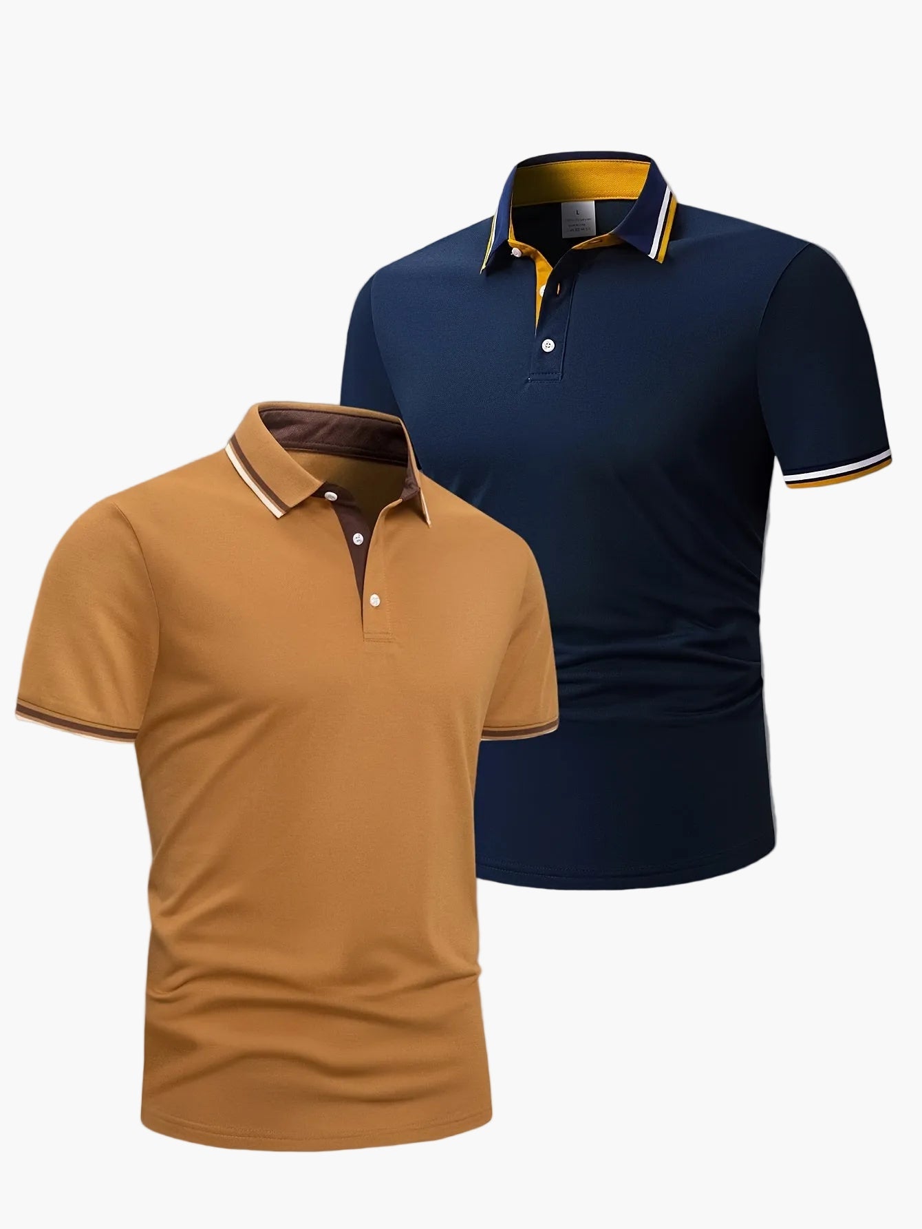 Polo décontracté homme à col contrastant, style élégant pour activités quotidiennes et loisirs