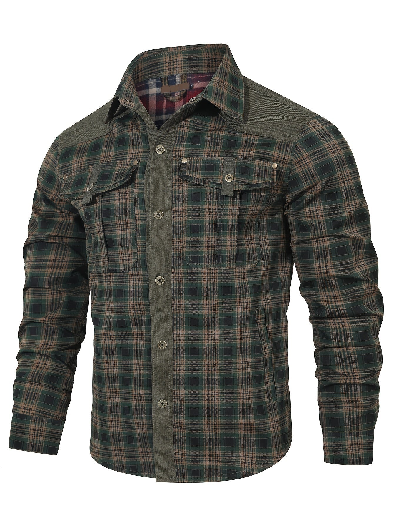 Lässiges Herrenhemd im Outdoor-Karohemd-Stil