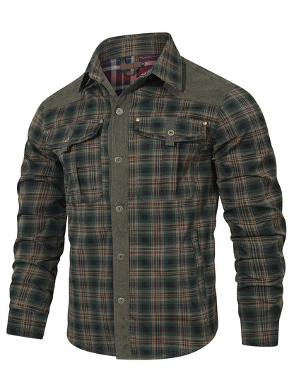 Lässiges Herrenhemd im Outdoor-Karohemd-Stil