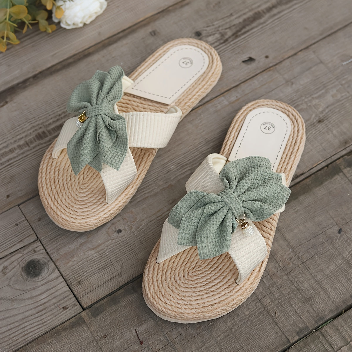 Sandali estivi con fiocco per donna, stile casual e chic