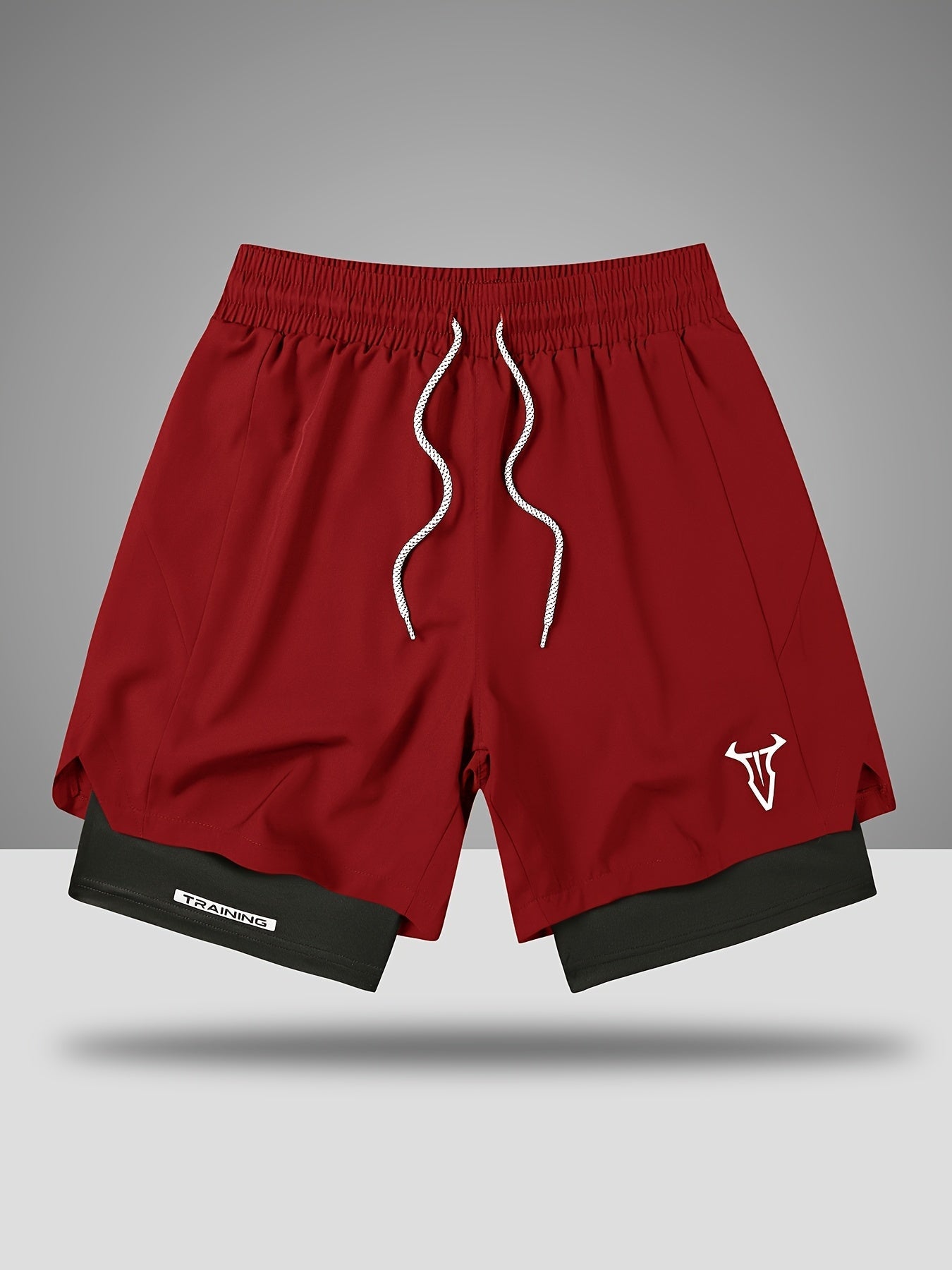 Short de sport homme entraînement double couche style moderne pour fitness et course à pied
