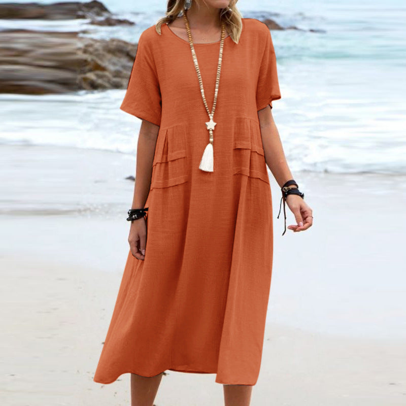 Robe d'été ample décontractée pour femme style bohème plage