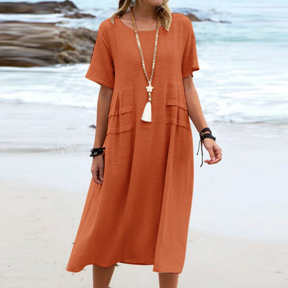 Robe d'été ample décontractée pour femme style bohème plage