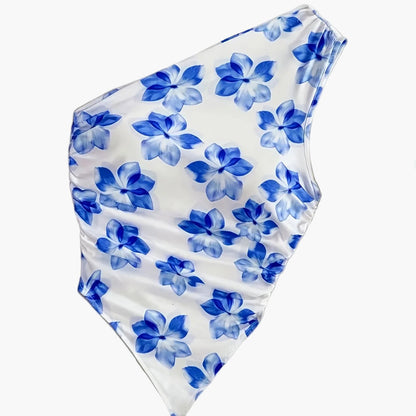 Body une épaule motif floral style élégant pour femme – Idéal printemps/été